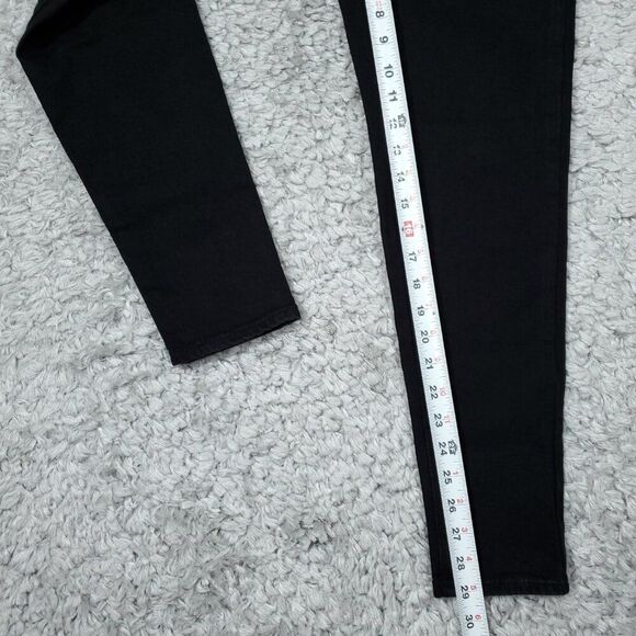 Levi's High Waisted Mom Jeans Tapered Stretch Size 24 x 29 Black High Rise - Picture 9 of 12